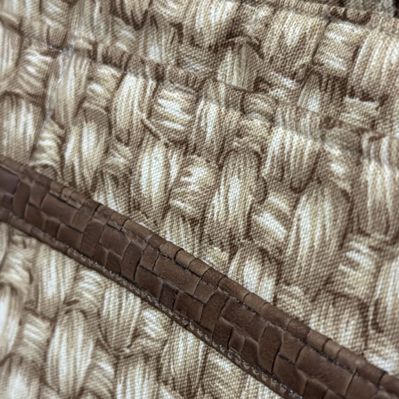 Vintage Toby Weston Convertible Bag-Cloth-Faux Woven Look Print-Tan/Beige - Picture 8 of 16